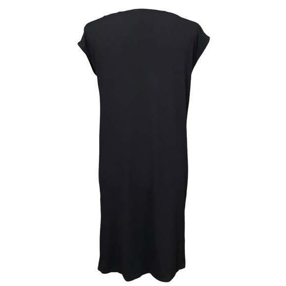 Eileen Fisher Black High Low Hem Tee Dress Petite Small Minimalist Lagenlook - Picture 6 of 9